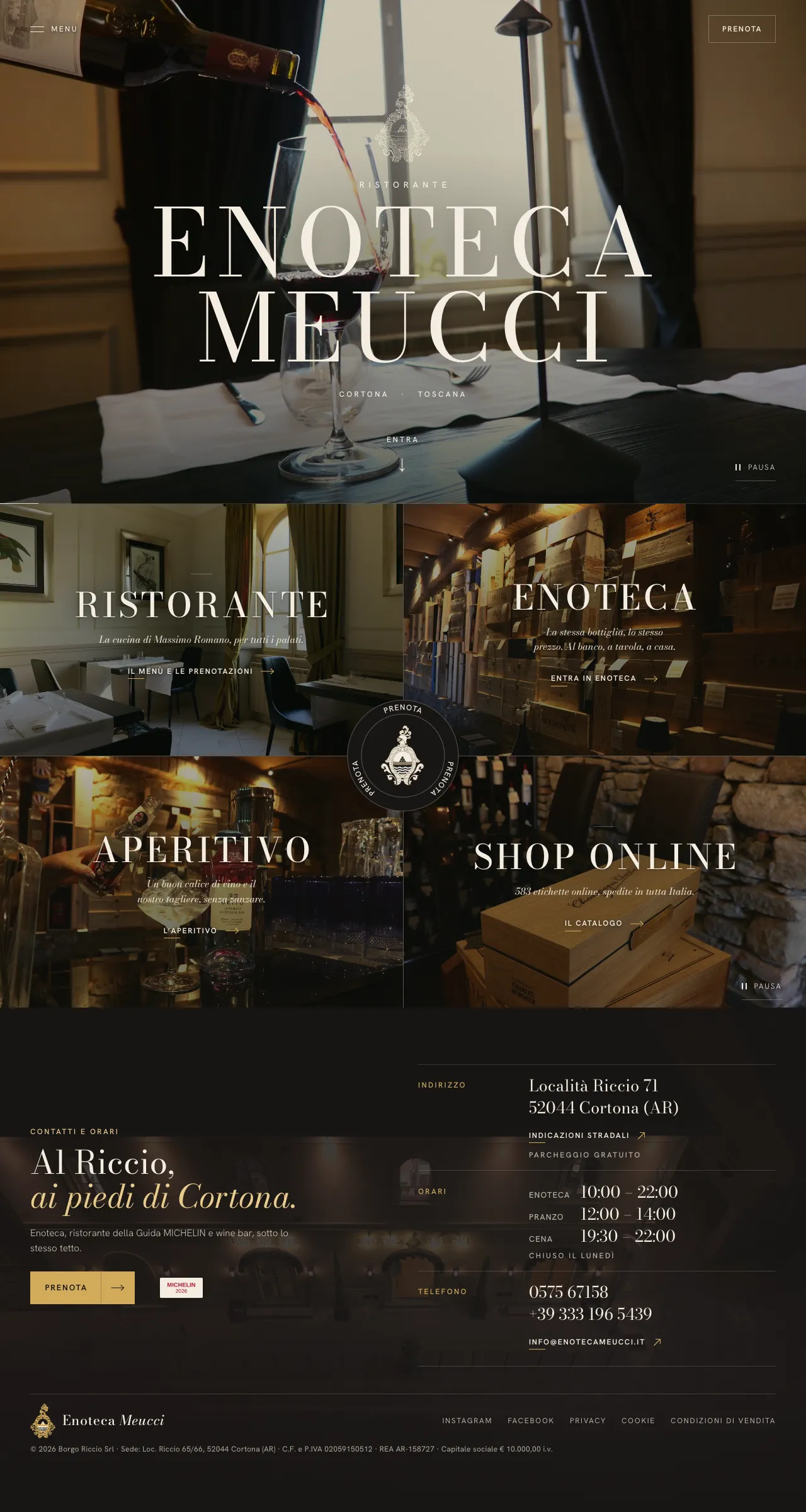 Il sito di Enoteca Meucci fatto da noi