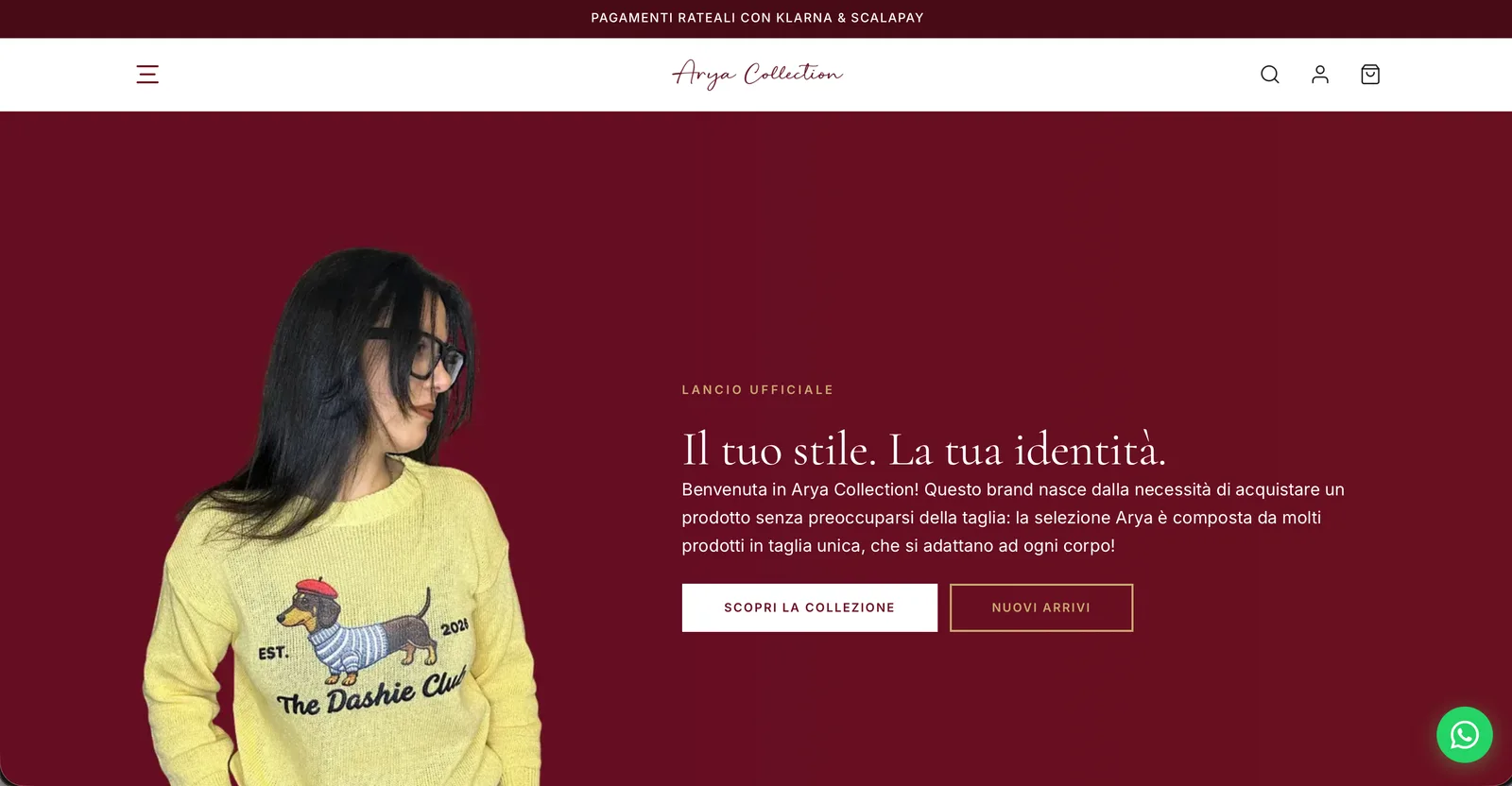 Anteprima del sito Arya Collection